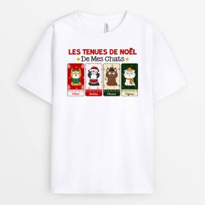 Les Tenues De Noel De Mes Chats – Cadeau Personnalise T-shirt pour Noel Les Tenues De Noel De Mes Chats – Cadeau Personnalise T-shirt pour Noel
