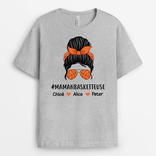 Maman Basketteuse – Cadeau Personnalise  T-shirt pour Maman Mamie