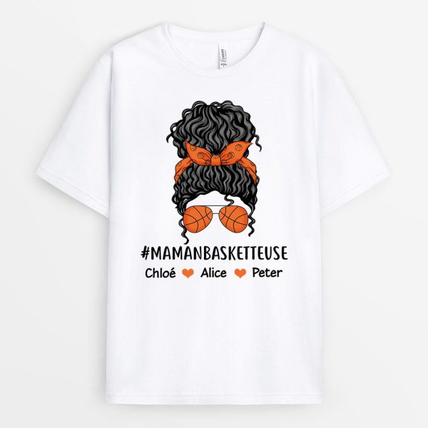 Maman Basketteuse – Cadeau Personnalise  T-shirt pour Maman Mamie