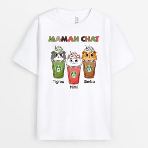 Maman Chat – Cadeau Personnalise  T-shirt pour Amoureux des chats