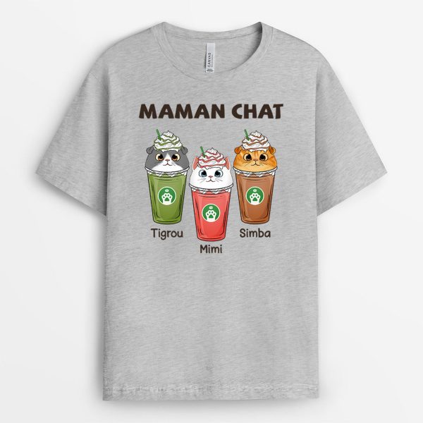 Maman Chat – Cadeau Personnalise  T-shirt pour Amoureux des chats