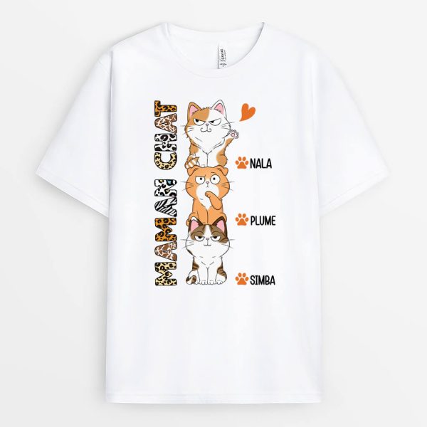 Maman ChatPapa Chat – Cadeau Personnalise  T-shirt pour les Amoureux Animaux