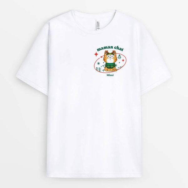 Maman ChatPapa Chat Noel – Cadeau Personnalise  T-shirt pour Noel