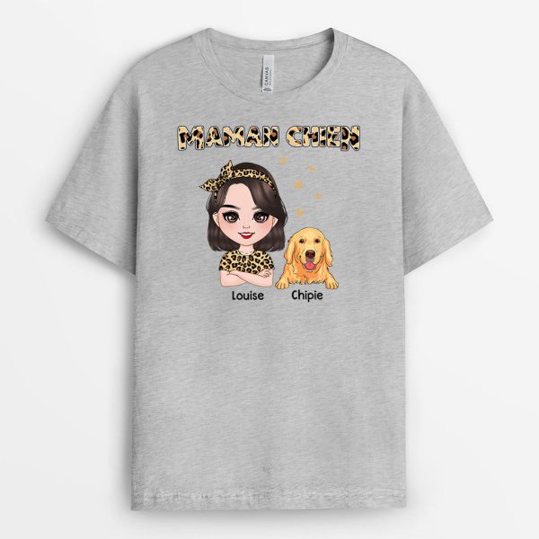 Maman Chien – Cadeau Personnalise  T-shirt pour Amoureux des chiens