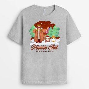 Maman De Chat Noel - Cadeau Personnalise T-shirt pour Noel 1 Maman De Chat Noel Cadeau Personnalise T shirt pour Noel 2