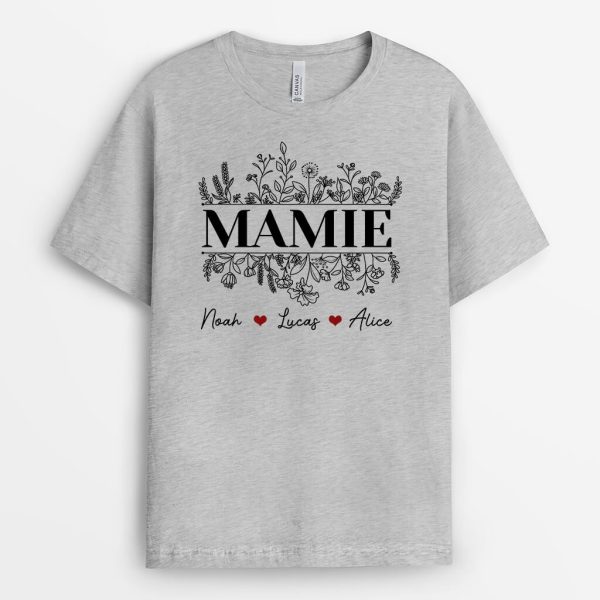 Maman Floral – Cadeau Personnalise  T-shirt pour Maman