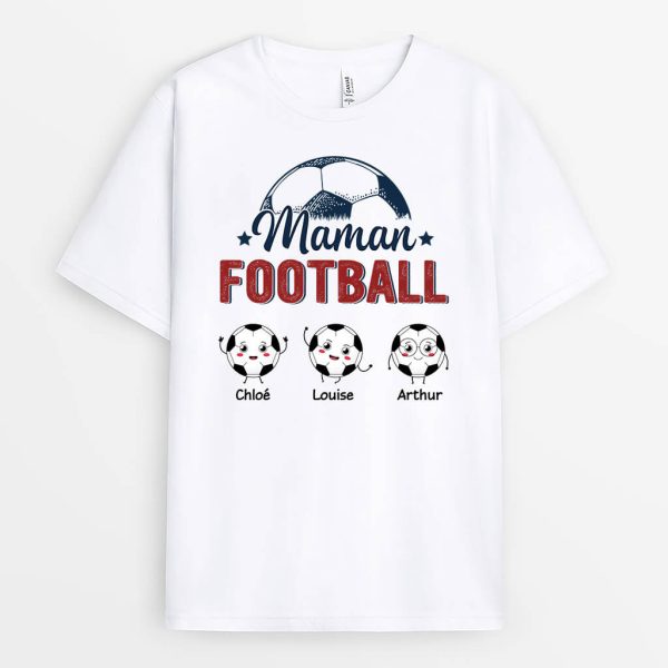 Maman Football – Cadeau Personnalise  T-shirt pour Maman