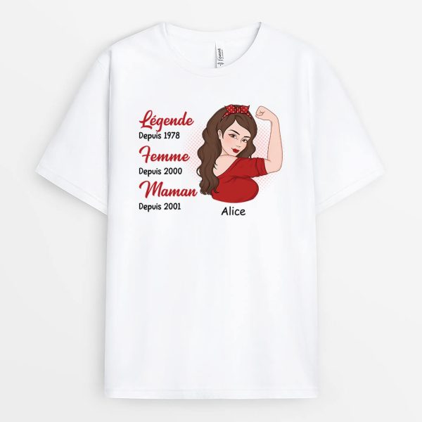 Maman Legende – Cadeau Personnalise  T-shirt pour Femme