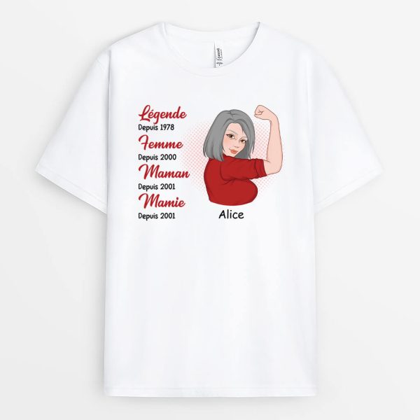 Maman Legende – Cadeau Personnalise  T-shirt pour Femme