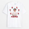 Maman Mamie Motif Coeur Rouge – Cadeau Personnalise  T-shirt pour Femme