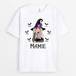 Maman Mamie Sorciere Avec Petits-Enfants – Cadeau Personnalise  T-shirt pour Halloween Maman Mamie Sorciere Avec Petits-Enfants – Cadeau Personnalise  T-shirt pour Halloween