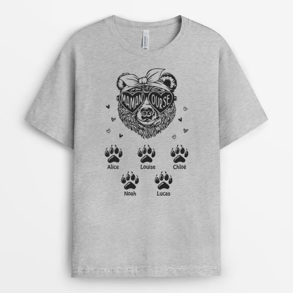 Maman Ours – Cadeau Personnalise  T-shirt pour Femme