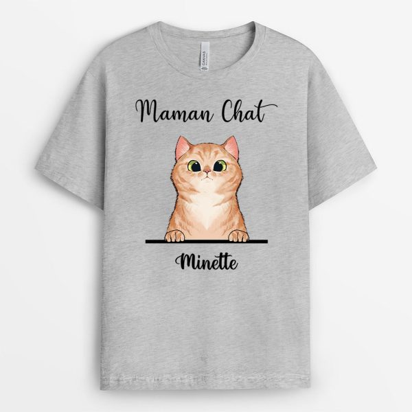 Maman Papa Chat – Cadeau Personnalise  T-shirt pour Amoureux des Chats