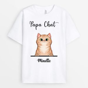 Maman Papa Chat – Cadeau Personnalise  T-shirt pour Amoureux des Chats Maman Papa Chat – Cadeau Personnalise  T-shirt pour Amoureux des Chats