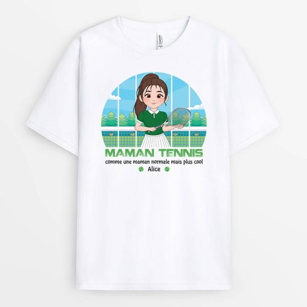 Maman Tennis – Cadeau Personnalise  T-shirt pour Femme