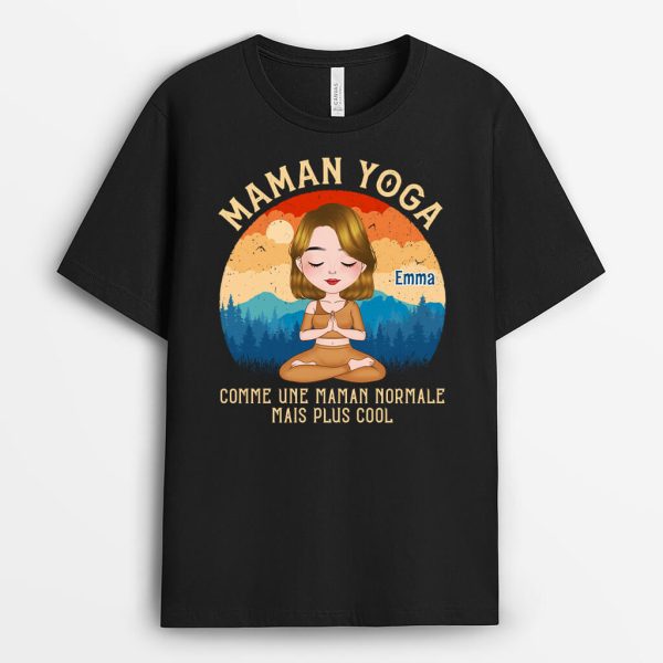 Maman Yoga – Cadeau Personnalise  T-shirt pour Femme