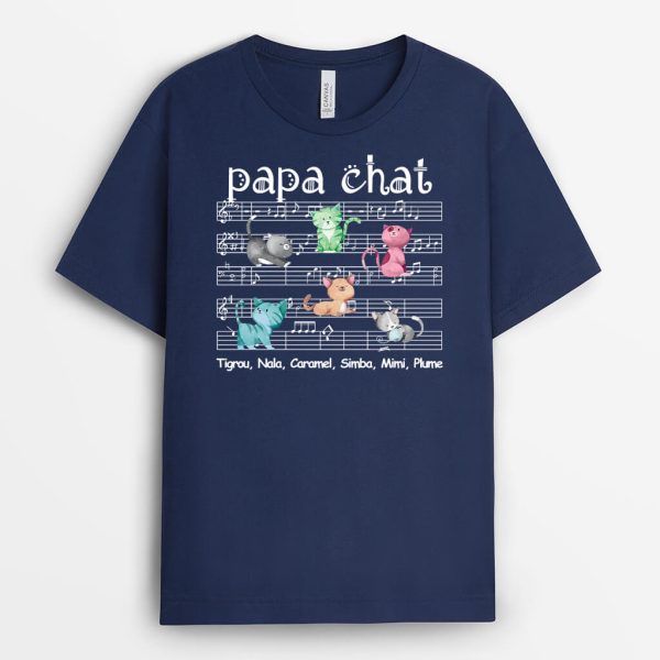 MamanPapa De Chat Musique – Cadeau Personnalise  T-shirt pour Amoureux des animaux