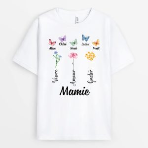 Mamie Papillons Elegants – Cadeau Personnalise T-shirt pour Mamie Mamie Papillons Elegants – Cadeau Personnalise T-shirt pour Mamie