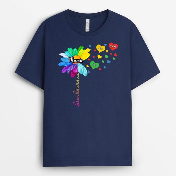 Mamie, Pissenlit Colore – Cadeau Personnalise  T-shirt pour MamanMamie