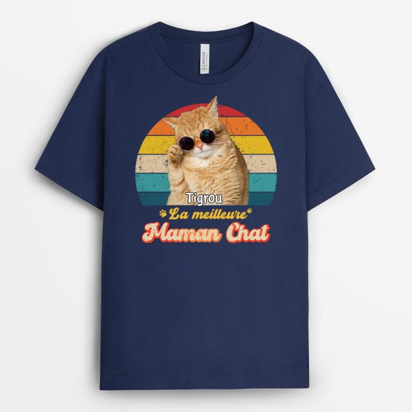 Meilleur Papa Chat de Tous les Temps – Cadeau Personnalise  T-shirt Pour Amoureux des Animaux