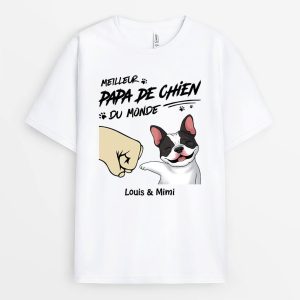 Meilleur Papa ChienMaman Chien Du Monde Bosse De Poing Cadeau Personnalise T shirt pour Anoureux Des Animaux 1
