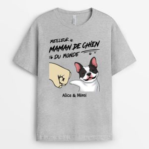 Meilleur Papa ChienMaman Chien Du Monde Bosse De Poing - Cadeau Personnalise T-shirt pour Anoureux Des Animaux 1 Meilleur Papa ChienMaman Chien Du Monde Bosse De Poing Cadeau Personnalise T shirt pour Anoureux Des Animaux 2