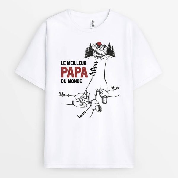 Meilleur Papa Papy De Tous Les Temps – Cadeau Personnalise  T-shirt Pour Homme