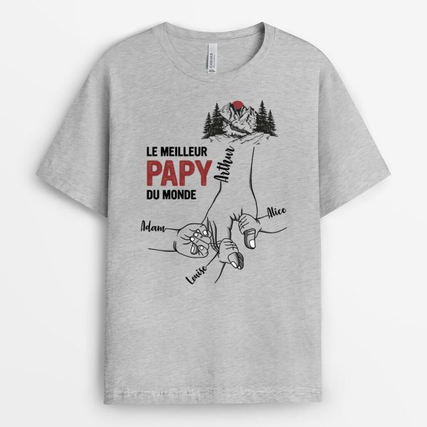 Meilleur Papa Papy De Tous Les Temps – Cadeau Personnalise  T-shirt Pour Homme