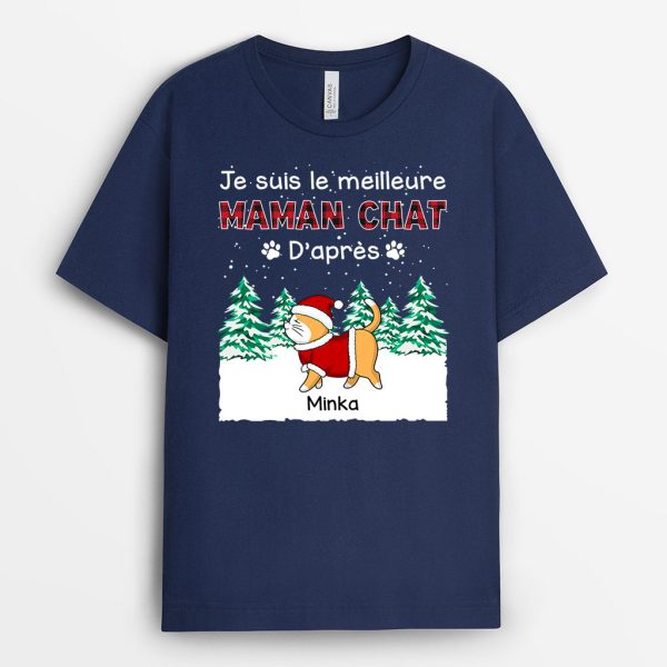 Meilleur PapaMeilleure Maman Chat – Cadeau Personnalise  T-shirt pour Amoureux des Chats