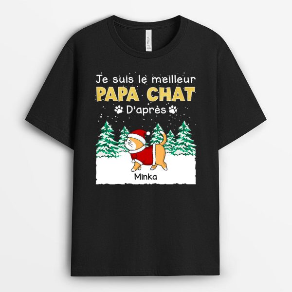 Meilleur PapaMeilleure Maman Chat – Cadeau Personnalise  T-shirt pour Amoureux des Chats