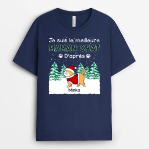 Meilleur PapaMeilleure Maman Chat Cadeau Personnalise T shirt pour Amoureux des Chats 3