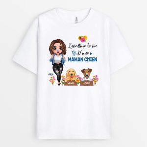Meilleure Maman Chien - Cadeau Personnalise T-shirt pour Amoureux des chiens 1 Meilleure Maman Chien Cadeau Personnalise T shirt pour Amoureux des chiens 2