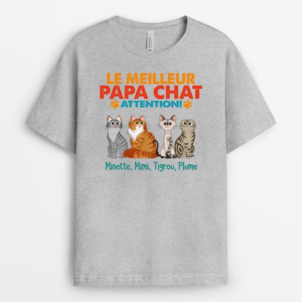 Meilleur(e) Papa Chat Maman Chat – Cadeau Personnalise  T-shirt pour Amoureux des chats