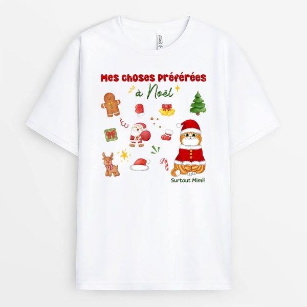 Mes Choses Preferees a Noel Surtout Mimi  Cadeau Personnalise  T-shirt pour Noel