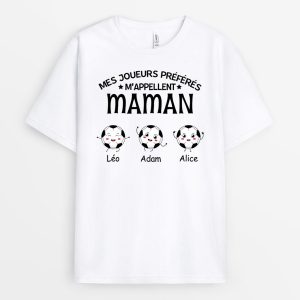 Mes Joueurs Preferes – Cadeau Personnalise  T-shirt pour Maman Mamie