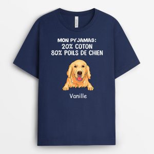 Mon Pyjama 80% De Poils De Chien – Cadeau Personnalise T-shirt pour Amoureux des chiens Mon Pyjama 80% De Poils De Chien – Cadeau Personnalise T-shirt pour Amoureux des chiens