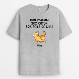 Mon Pyjama Cadeau Personnalise T shirt pour Amoureux des Chats 1