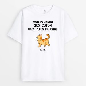 Mon Pyjama - Cadeau Personnalise T-shirt pour Amoureux des Chats 1 Mon Pyjama Cadeau Personnalise T shirt pour Amoureux des Chats 2