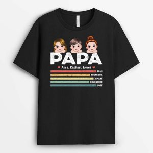 Mots Pour Decrire Papa Cadeau Personnalise T shirt pour Papa 1
