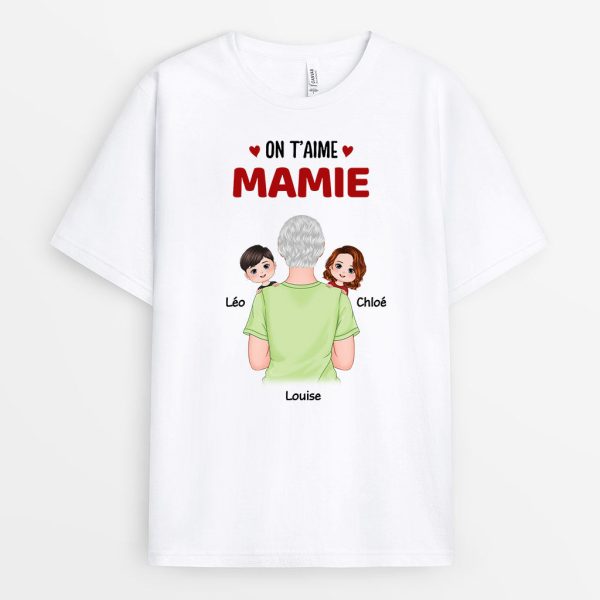 On T’Aime – Cadeau Personnalise  T-shirt pour Maman Mamie