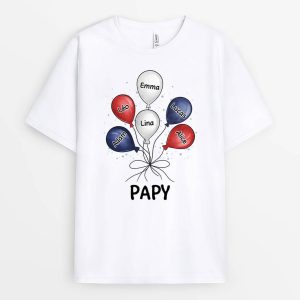 Papa Ballons Colores – Cadeau Personnalise T-shirt pour Papa Papa Ballons Colores – Cadeau Personnalise T-shirt pour Papa