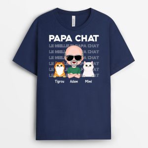 Papa Chat – Cadeau Personnalise – T-shirt Pour les Amoureux Chats Papa Chat – Cadeau Personnalise – T-shirt Pour les Amoureux Chats