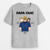 Papa Chat – Cadeau Personnalise  T-shirt pour Amoureux des Chats
