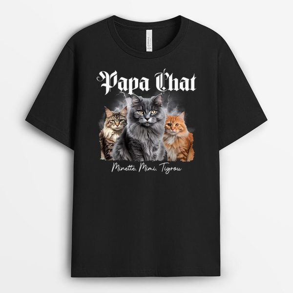 Papa Chat Maman Chat – Cadeau Personnalise  T-shirt pour Amoureux des Animaux