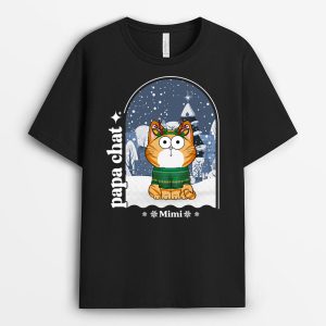Papa Chat Maman Chat – Cadeau Personnalise  T-shirt pour Noel Papa Chat Maman Chat – Cadeau Personnalise  T-shirt pour Noel