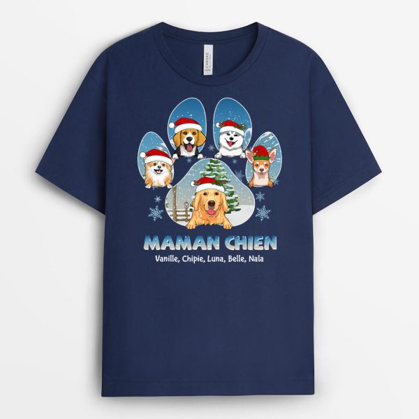 Papa Chien Noel – Cadeau Personnalise  T-shirt pour Noel