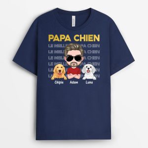Papa Chien Noir – Cadeau Personnalise- T-shirt Pour Amoureux des Animaux Papa Chien Noir – Cadeau Personnalise- T-shirt Pour Amoureux des Animaux