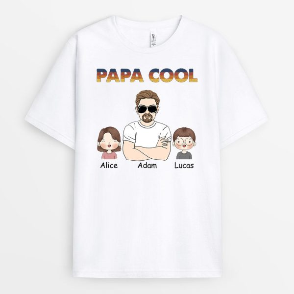 Papa Cool – Cadeau Personnalise  T-shirt pour Papa Papy