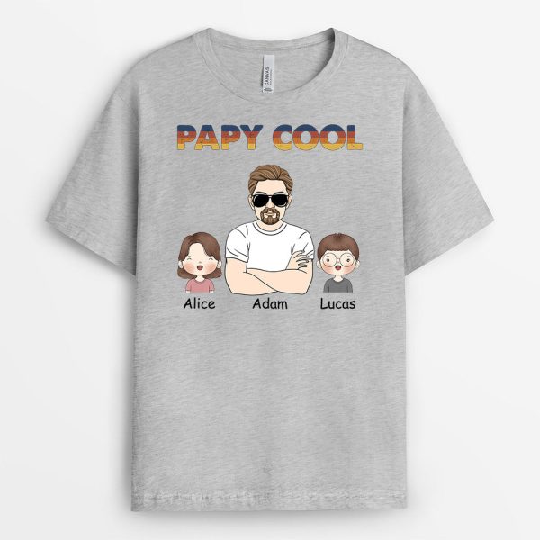 Papa Cool – Cadeau Personnalise  T-shirt pour Papa Papy