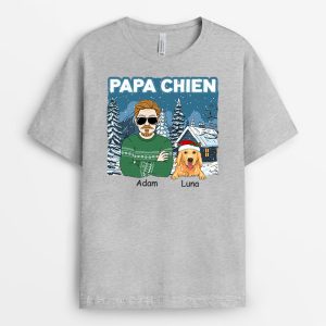 Papa De Chien Version Noel – Cadeau Personnalise  T-shirt pour Noel Papa De Chien Version Noel – Cadeau Personnalise  T-shirt pour Noel